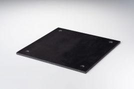 「角型 皿穴」 天然ゴム(黒/NR) 5mm × 200mm × 200mm　4-φ15　1コ