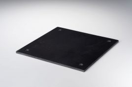 「角型 ザグリ穴」 天然ゴム(黒/NR) 5mm × 200mm × 200mm　4-φ15　1コ