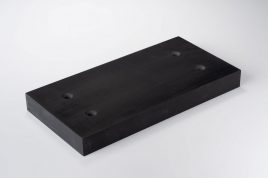 「角型 皿穴」 天然ゴム(黒/NR) 20mm × 100mm × 200mm　4-φ15　1コ